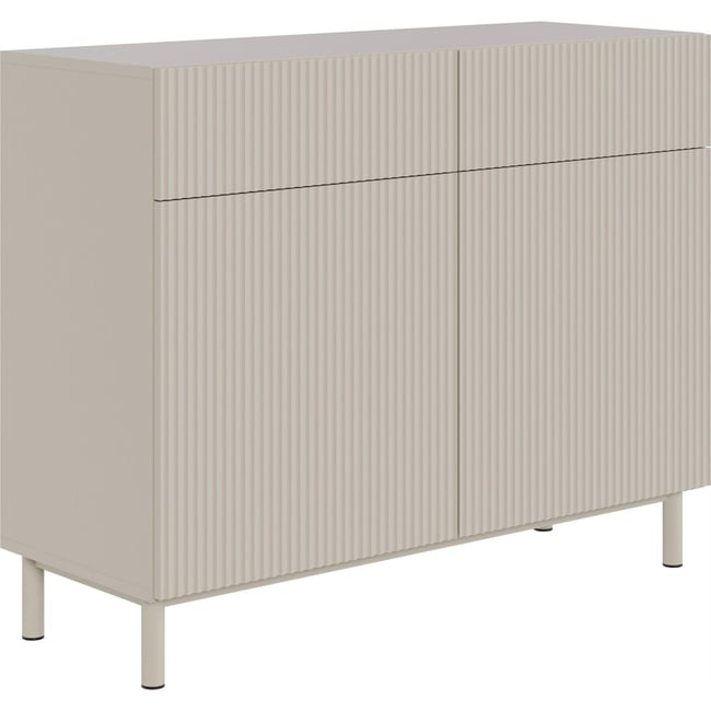 Commode rainurée collection VELDIO NEW Couleur gris beige <span itemprop=