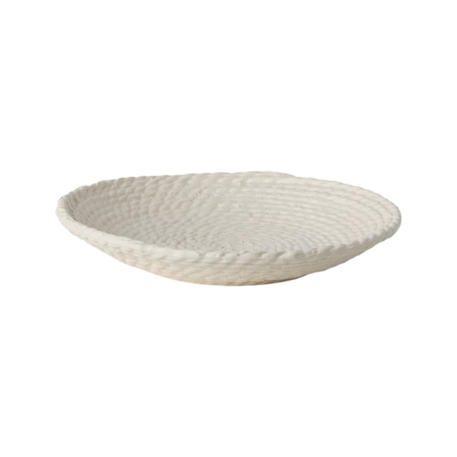 Centre de table céramique déco tressé 32 cm - SLOANE Couleur blanc <span itemprop=