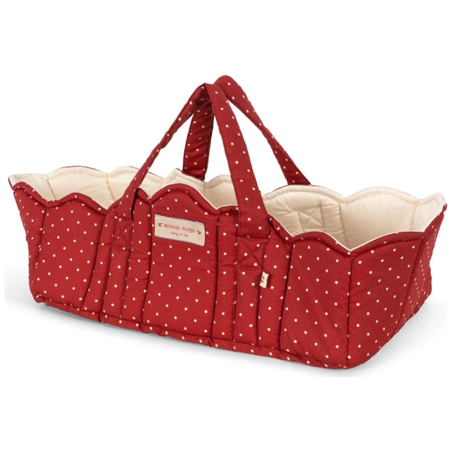 Couffin pour poupée rouge, blanc <span itemprop=