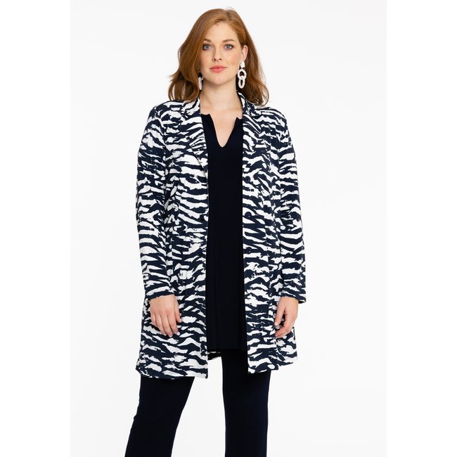 Veste /Blazer imprimé / imprimée animal bleu <span itemprop=