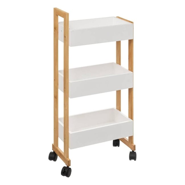 Desserte roulettes 3 niveaux blanc Natureo Couleur v002227 <span itemprop=
