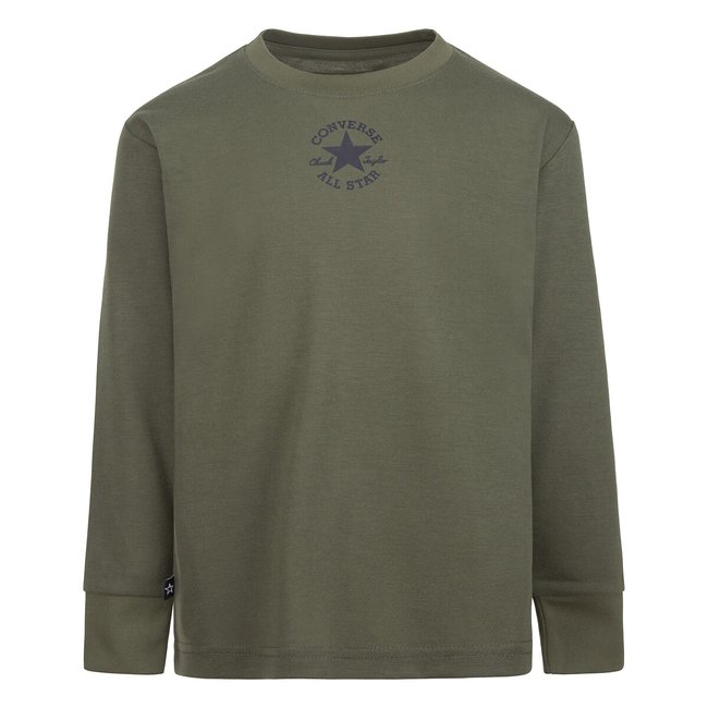 Camisola de mangas compridas caqui <span itemprop=