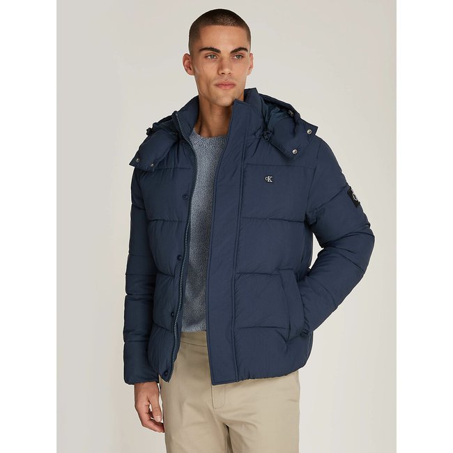 Hooded Padded Jacket with Synthetic Lining, blue, CALVIN KLEIN JEANS