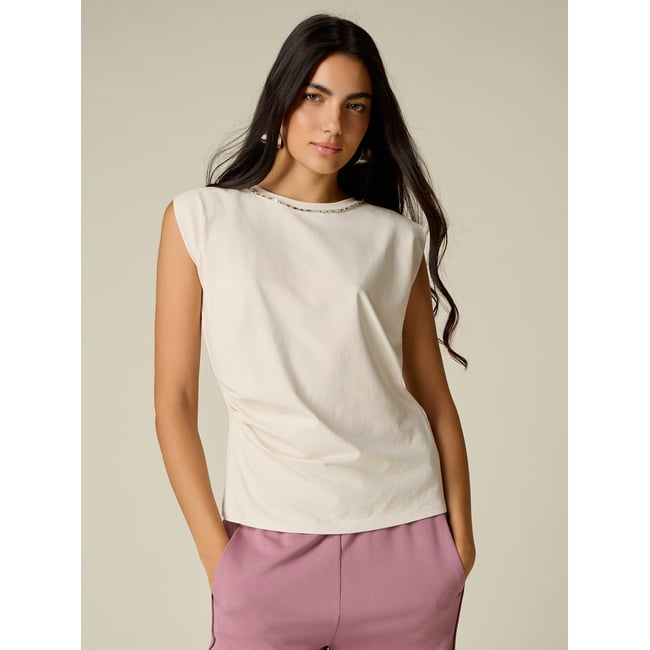 Top avec broderie bijou - OLTRE