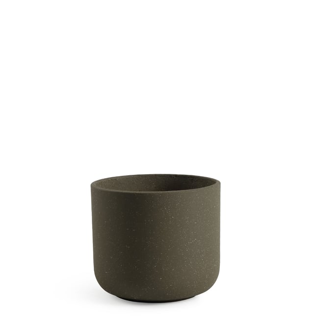 Cache-pot décoratif en ciment H22 TERRA Couleur marron granito <span itemprop=