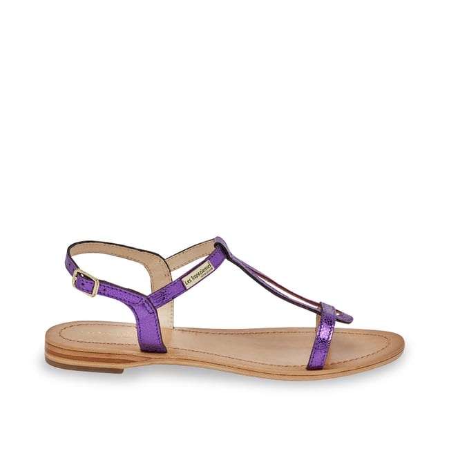 Sandales cuir Hamat parme <span itemprop=