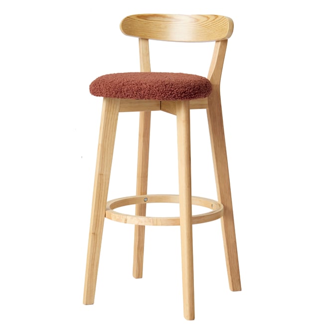 Lot de 2 tabourets de bar en bouclettes, VITORIA - NORDLYS