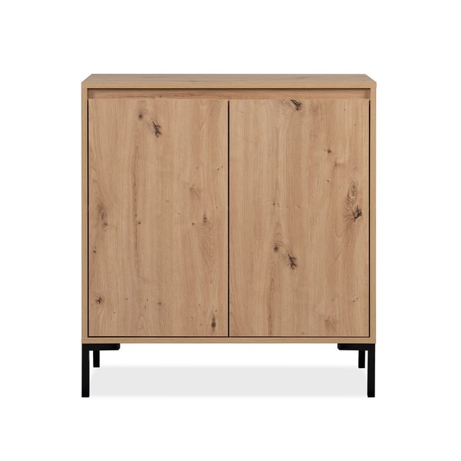 Buffet 2 Portes 1 Étagère L81 cm - PLOCK Couleur bois clair <span itemprop=