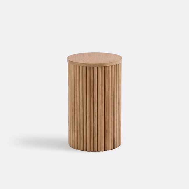 Bout de canapé chêne et plaqué chêne, Tamula Couleur chêne <span itemprop=