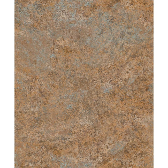 Papier peint effet rouille patinée cuivre et vert Couleur marron <span itemprop=