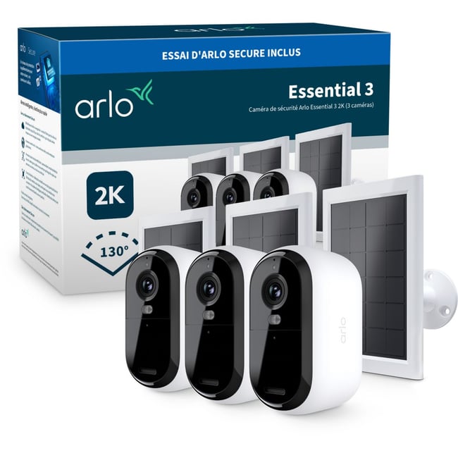 Caméra de surveillance 3 caméras ext Essential3 2K+ pan. sol - ARLO