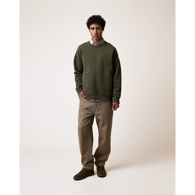 Sweat en molleton kaki <span itemprop=