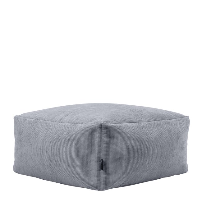 Pouf modulable velours côtelé Oeko-Tex® - TETRA Couleur gris <span itemprop=