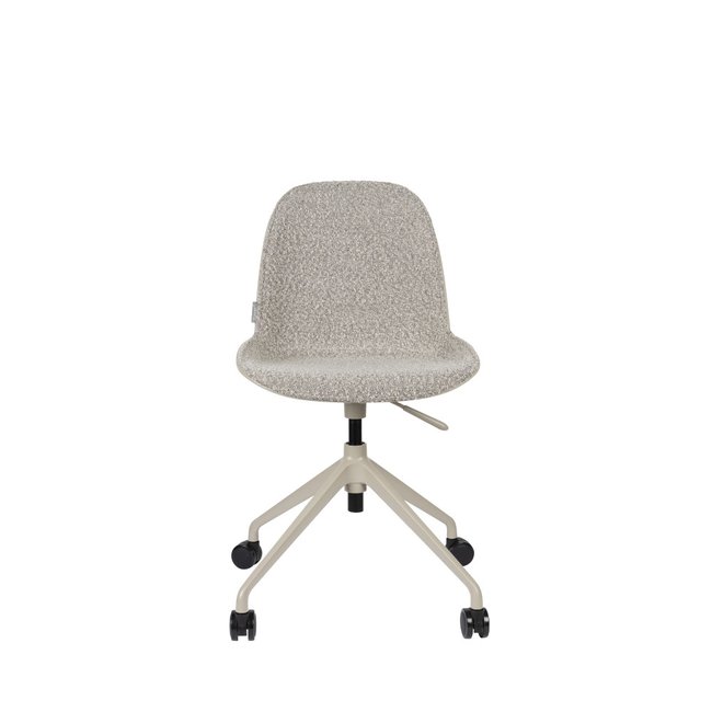 Chaise de bureau en tissu bouclette pivotante à roulettes - ALBERT KUIP - ZUIVER