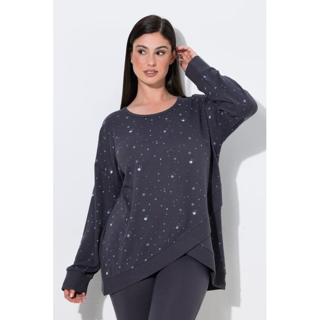 Sweat-shirt motif étoiles gris foncé <span itemprop=