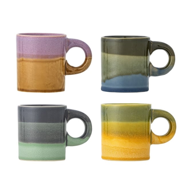 Tasses à café grès  JORIS set de 4 Couleur multicolore <span itemprop=