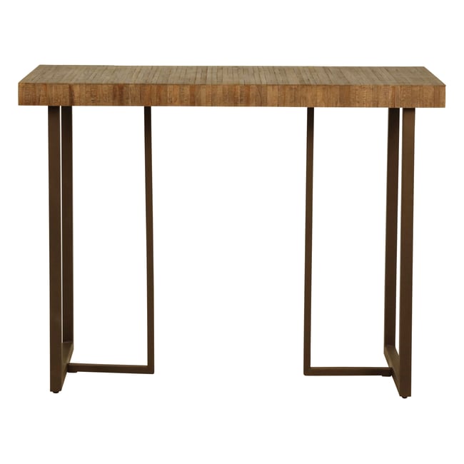 Table de bar teck recyclé 140cm Couleur naturel <span itemprop=