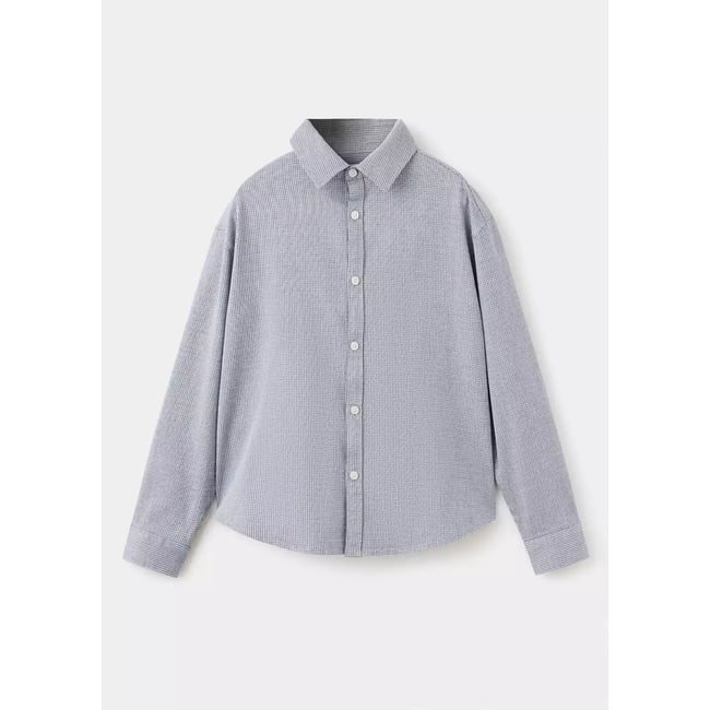 Chemise à carreaux en coton gris <span itemprop=