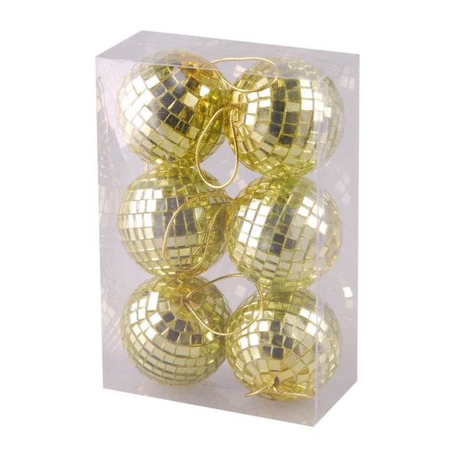 Set de 6 boules miroir rouge 6 cm Couleur multicouleur <span itemprop=