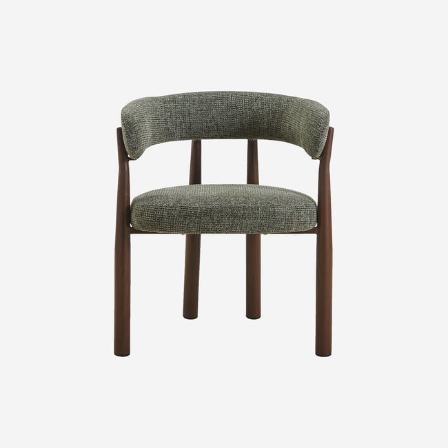 Lot de 2 chaises en tissu et métal finition noyer avec accoudoirs BRYNE - HABITAT
