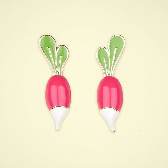 Boucles d'oreilles RADIS rose et blanc <span itemprop=