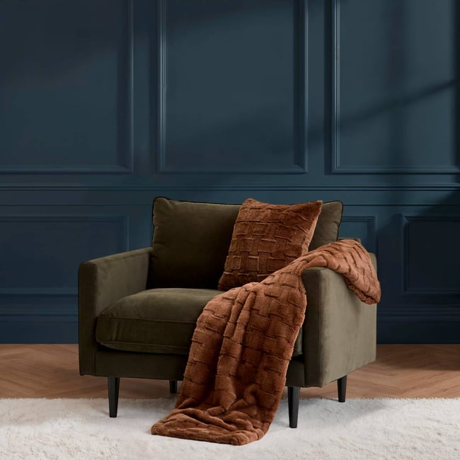 Plaid NALIA marron tonka <span itemprop=