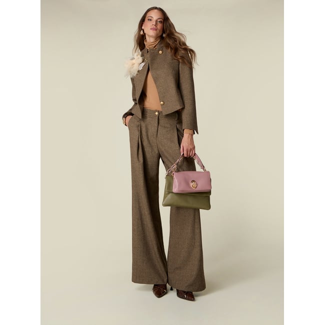 Pantalon palazzo marron <span itemprop=