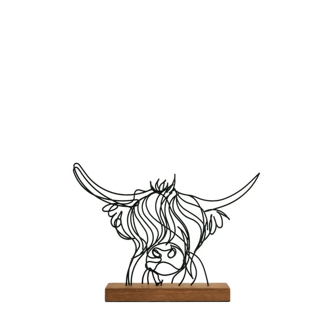 Ornement tête fil hamish highland cow Couleur noir/marron <span itemprop=