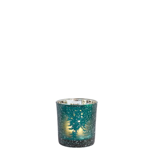 Photophore décoratif à pied en verre dépoli H7 Couleur vert <span itemprop=