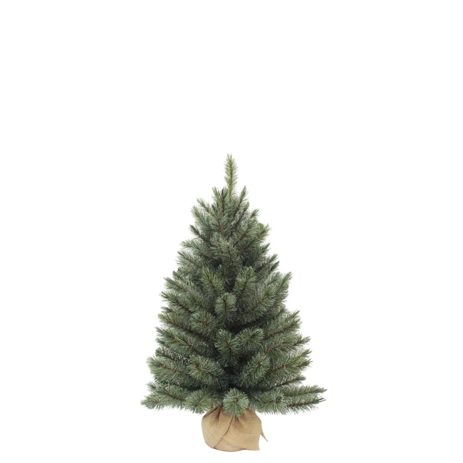 Sapin de Noël artificiel dans un sac en jute H90 cm FOREST FROSTED Couleur vert <span itemprop=