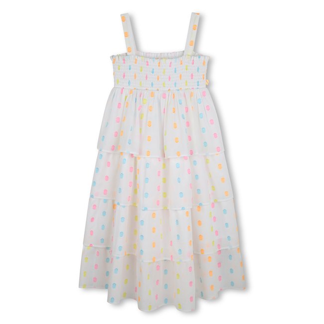 Robe longue à bretelles blanc <span itemprop=
