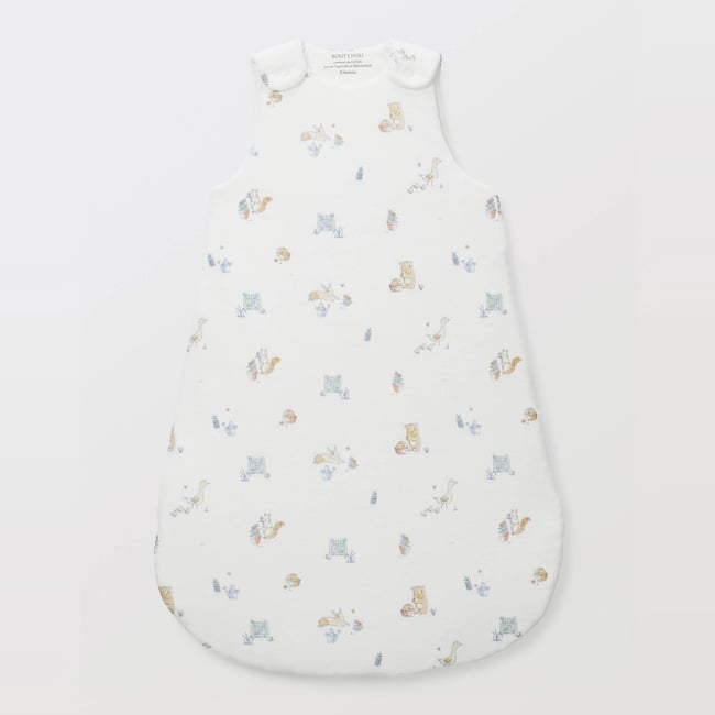 Gigoteuse en velours imprimée TOG 3,5 en coton BIO ecru <span itemprop=