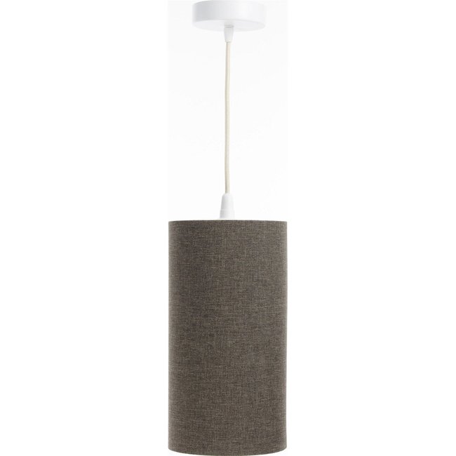 Suspension en lin rond Boho Elegant Couleur lin naturel et rotin clair <span itemprop=