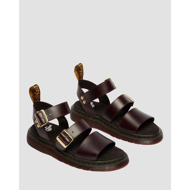 Sandales Gryphon en cuir Atlas  bordeaux foncé <span itemprop=
