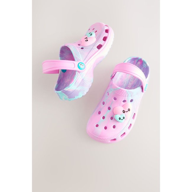Sabots coeur rose marbré <span itemprop=