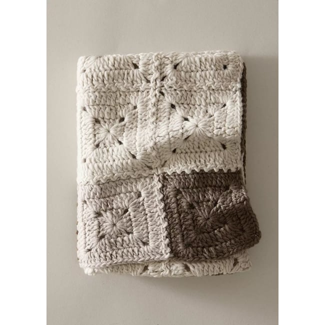 Couverture enfant crochet multicolore marron moyen <span itemprop=