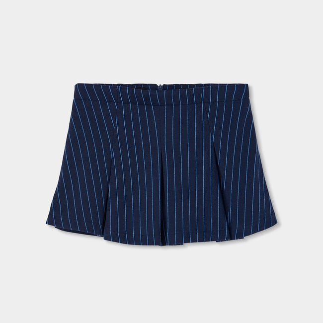 Jupe en maille rayée bleu <span itemprop=