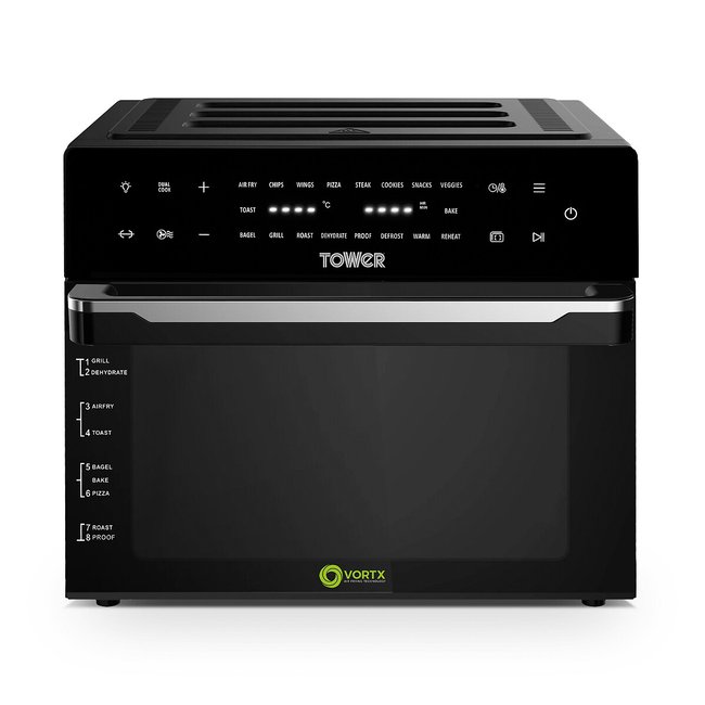 Vortx 30L Digital Air Fryer Oven - T17122, black, TOWER