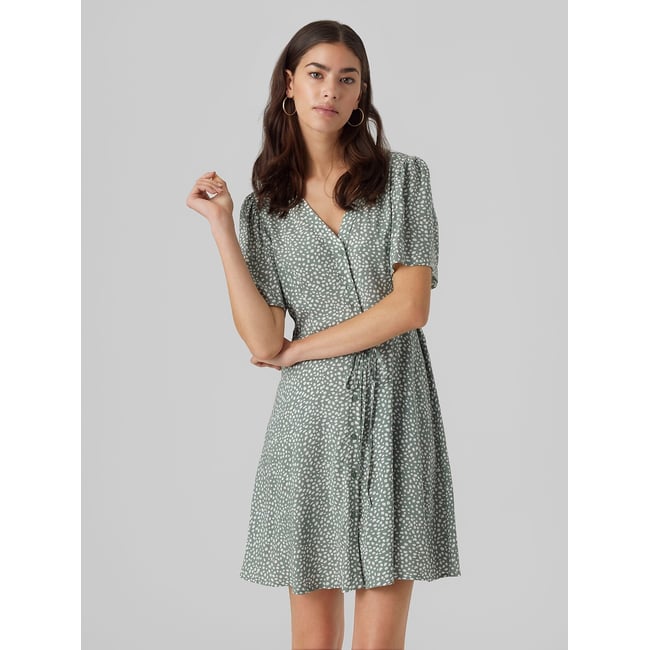 Abito a maniche corte con scollo a V e cintura - VERO MODA