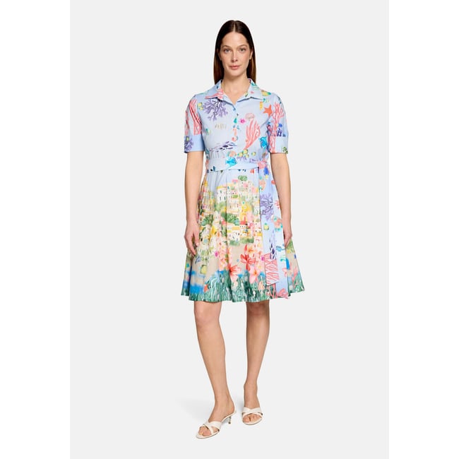 Robe-chemisier à patte de boutonnage light blue/red <span itemprop=