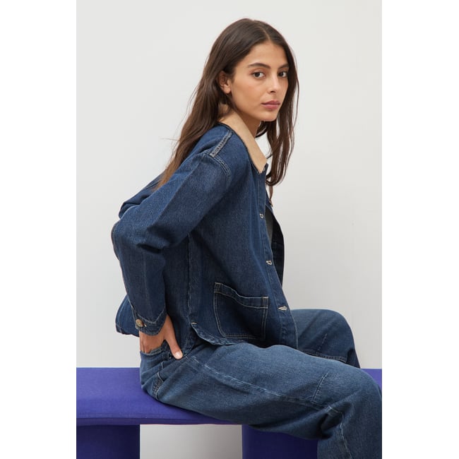 Veste en jeans manches longues denim brut clean <span itemprop=