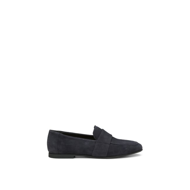 Loafer en cuir de vachette velours doux bleu foncé <span itemprop=