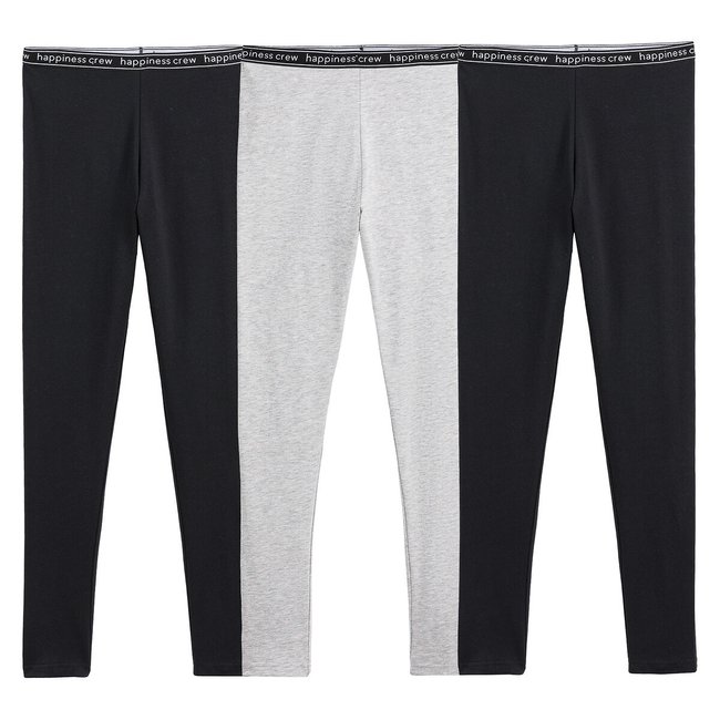 Lot de 3 leggings noir + gris <span itemprop=