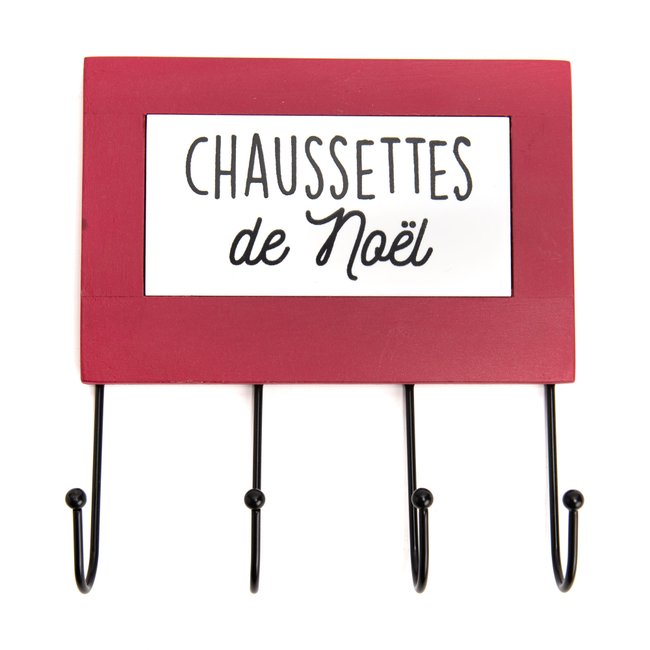 Patère pour chaussettes de Noël Couleur rouge <span itemprop=