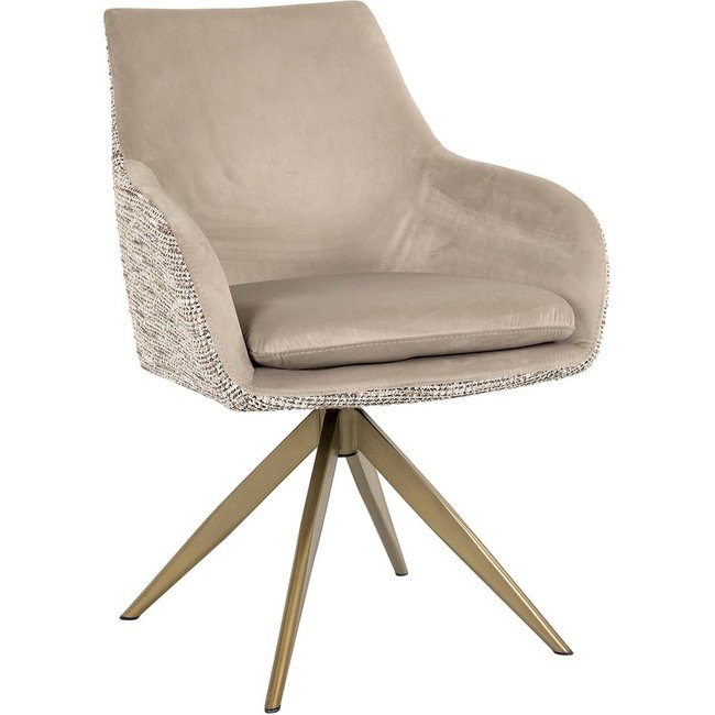 Chaise pivotante tendance en velours kaki Couleur velours kaki chic <span itemprop=