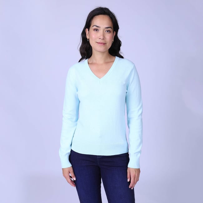 Pull Halexa bleu turquoise <span itemprop=