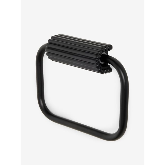 Sèche-serviettes anneau côtelé Couleur noir <span itemprop=
