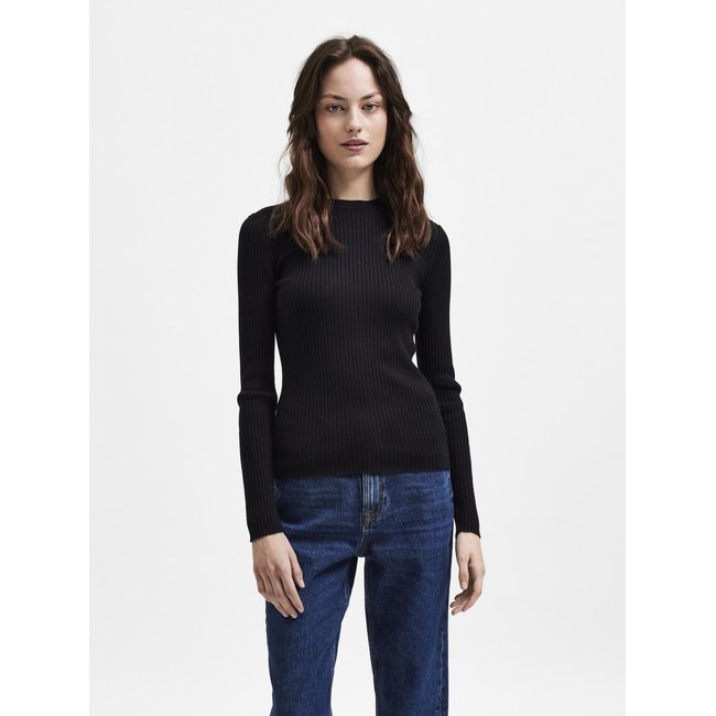 Pull en maille SELECTED FEMME noir - black <span itemprop=