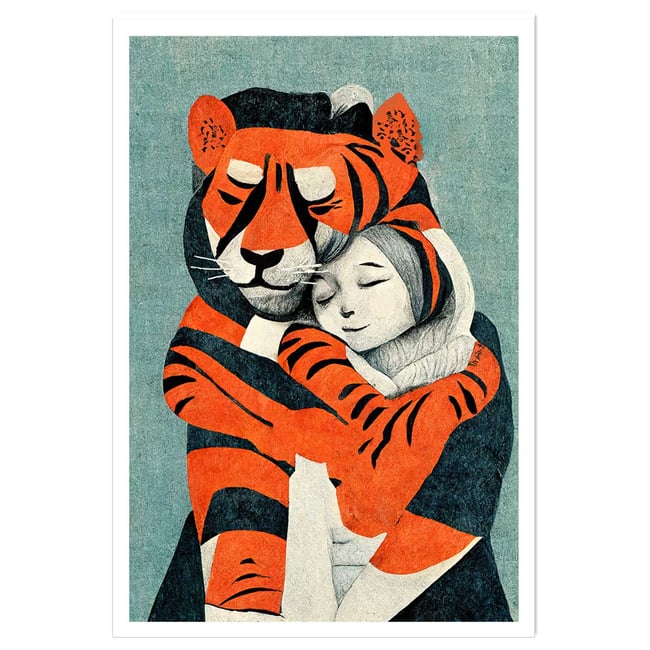 Affiche enfant mon tigre et moi - HEXOA