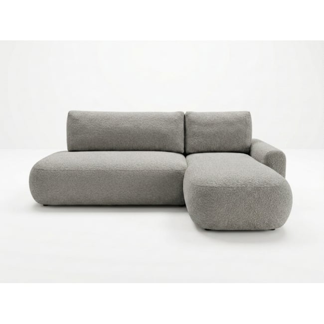 Canapé d'angle convertible 3 places en tissu bouclette, TANGO - BOBOCHIC